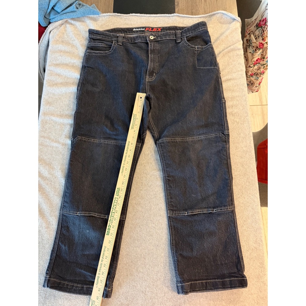 Dickies Flex Carpenter Jeans Mens 40x29 Dark Wash Double Knee Utility Work Pants